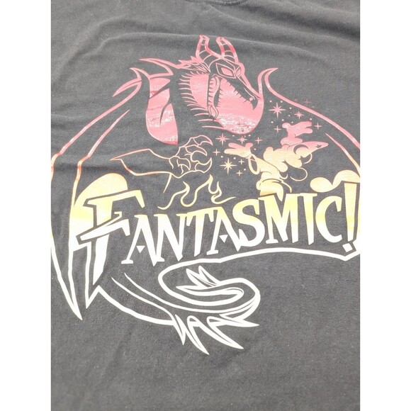 Disney Fantasmic Black Puff Print Dragon T-Shirt Men's Size Medium - Picture 3 of 5